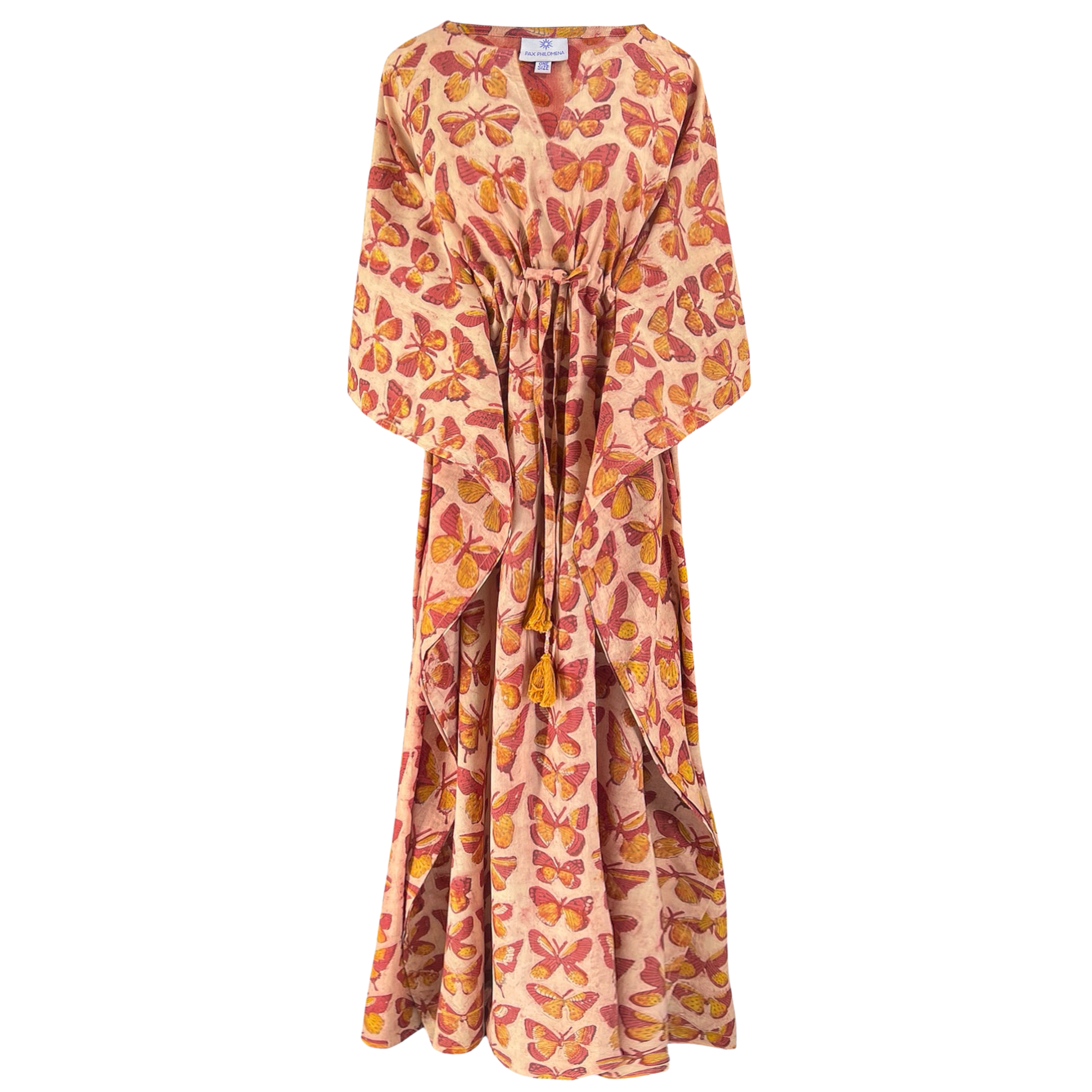 Beautiful Butterfly Cinnabar Maxi Kaftan Dress One Left