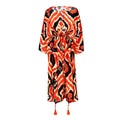 Angelo Tangelo Ikat Italian Silk Midi Kaftan Dress