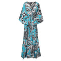 Giardino Azzurro Italian Silk Maxi Kaftan Dress