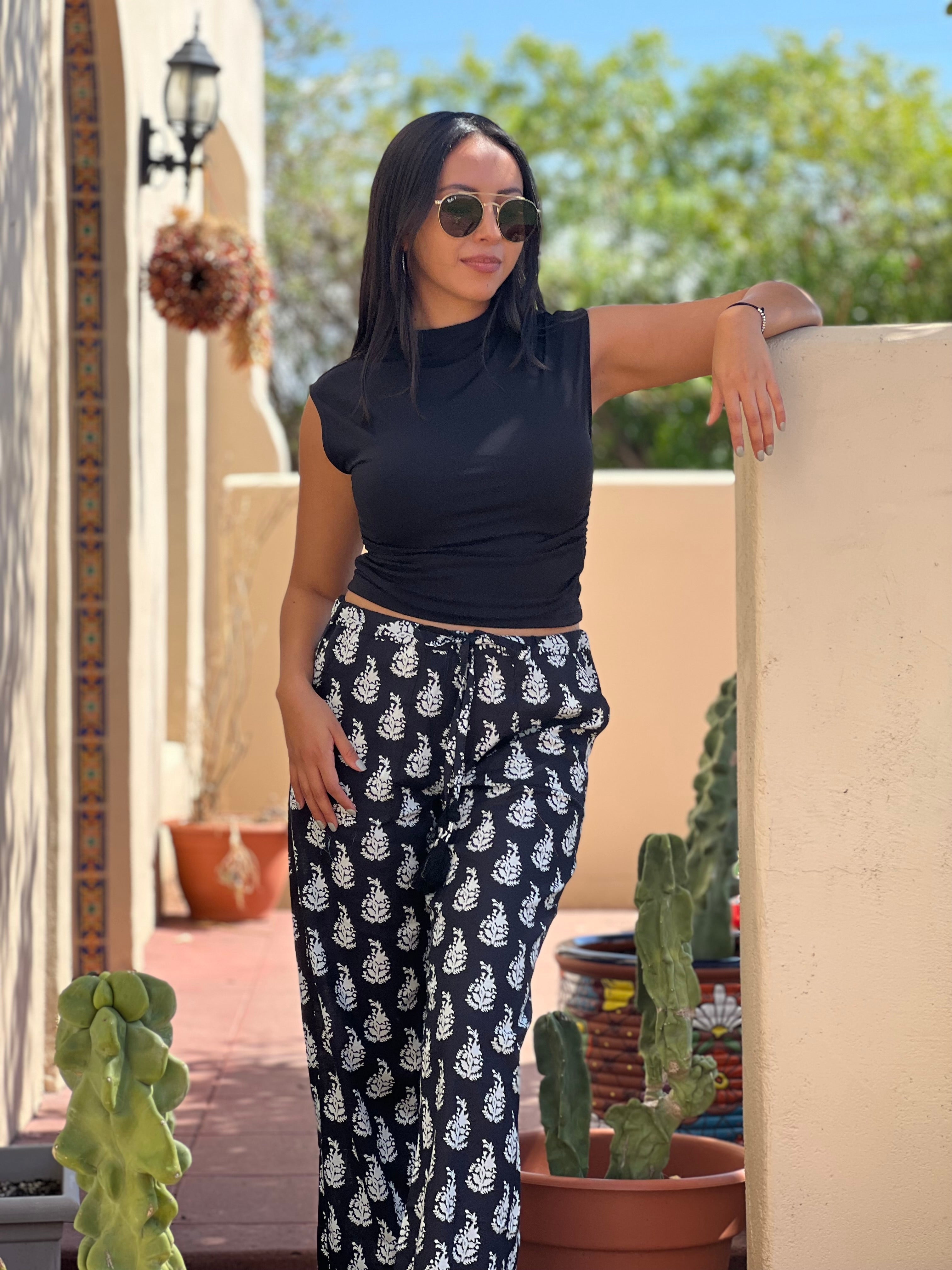 Luisa Obsidian Cotton Lounge Pants