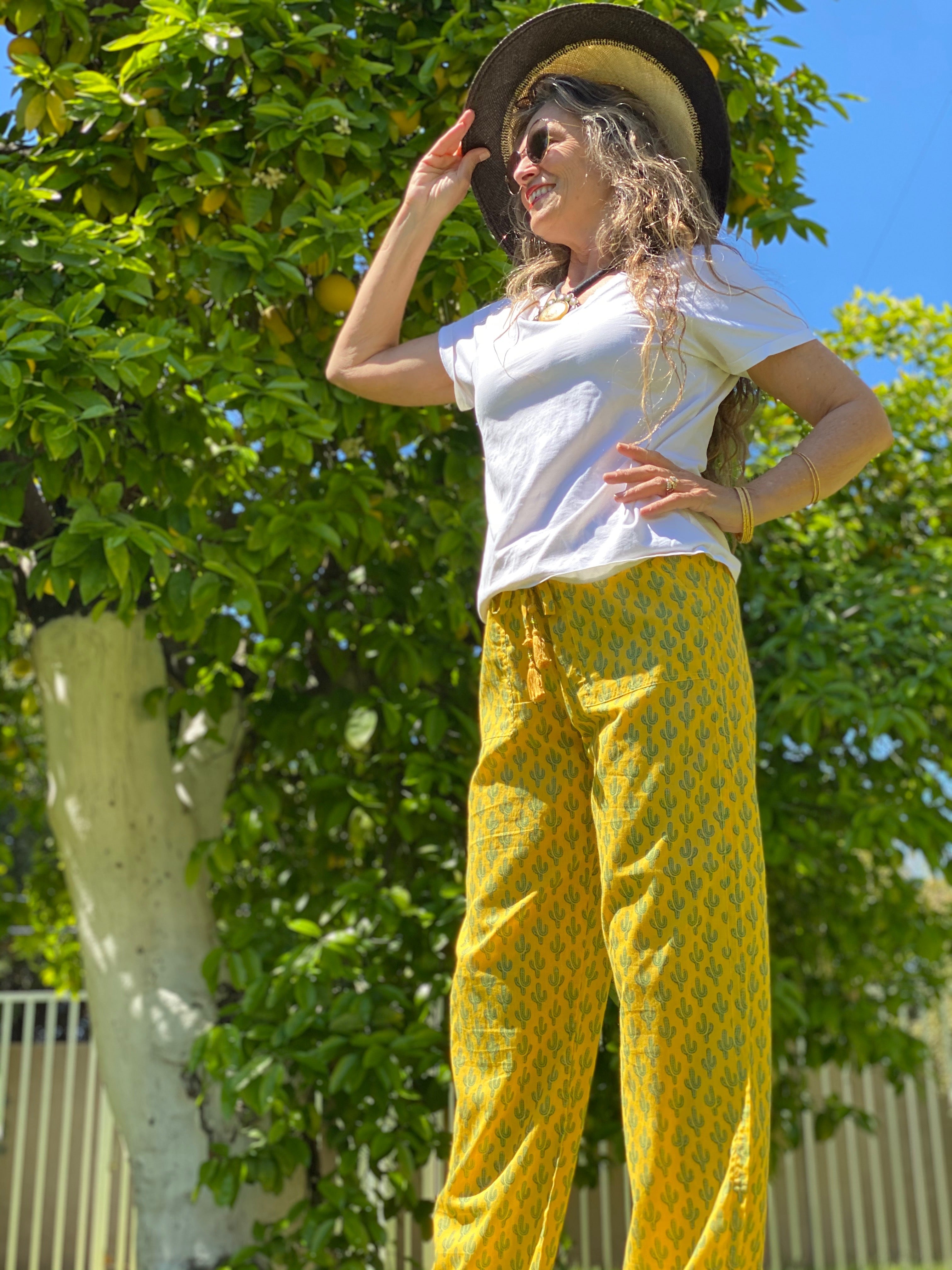 Marigold Prickly Pax Cactus Lounge Pants
