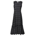 Black Madras Cotton Ikat Sleeveless Mermaid Dress