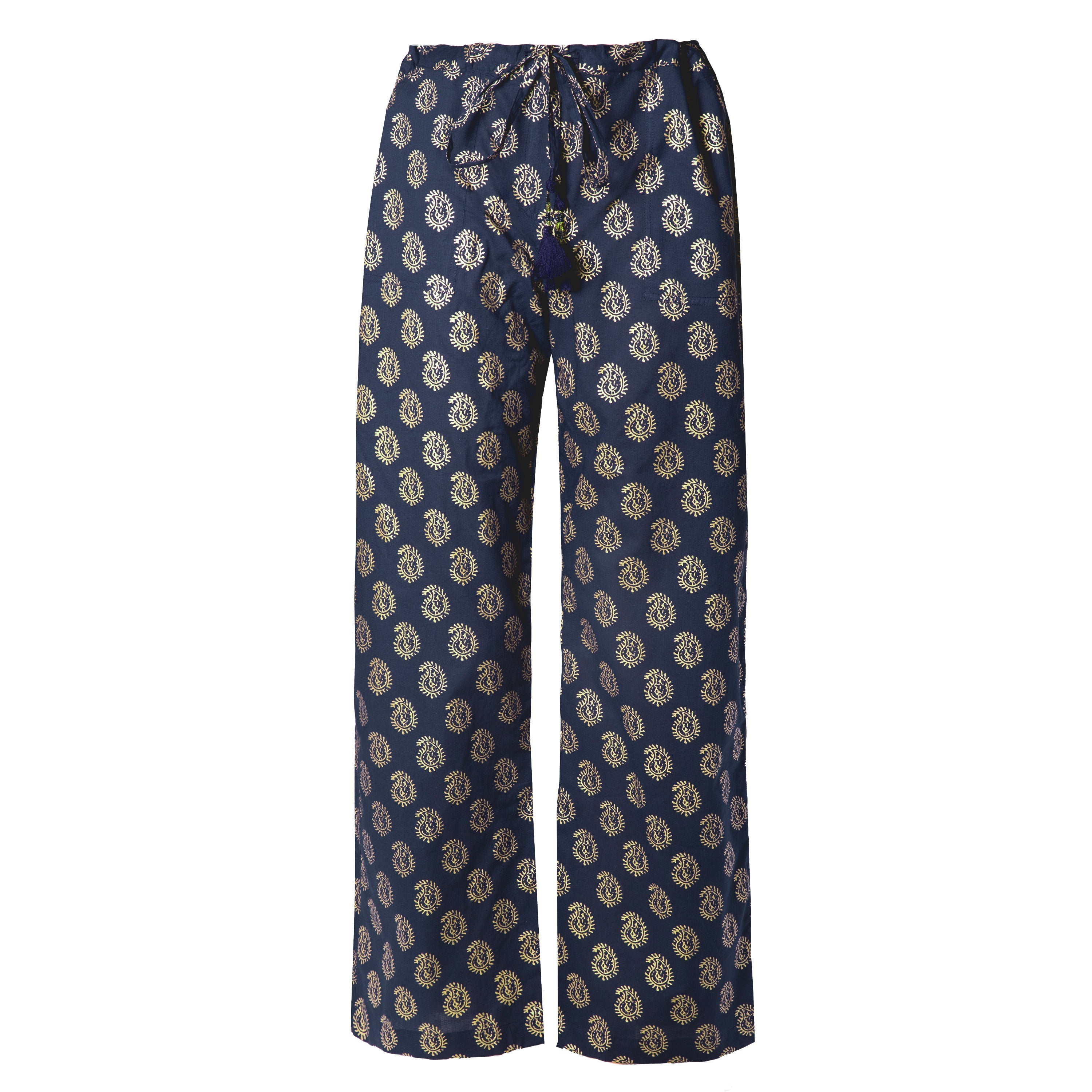 Nefertiti Navy Paisley Cotton Lounge Pant