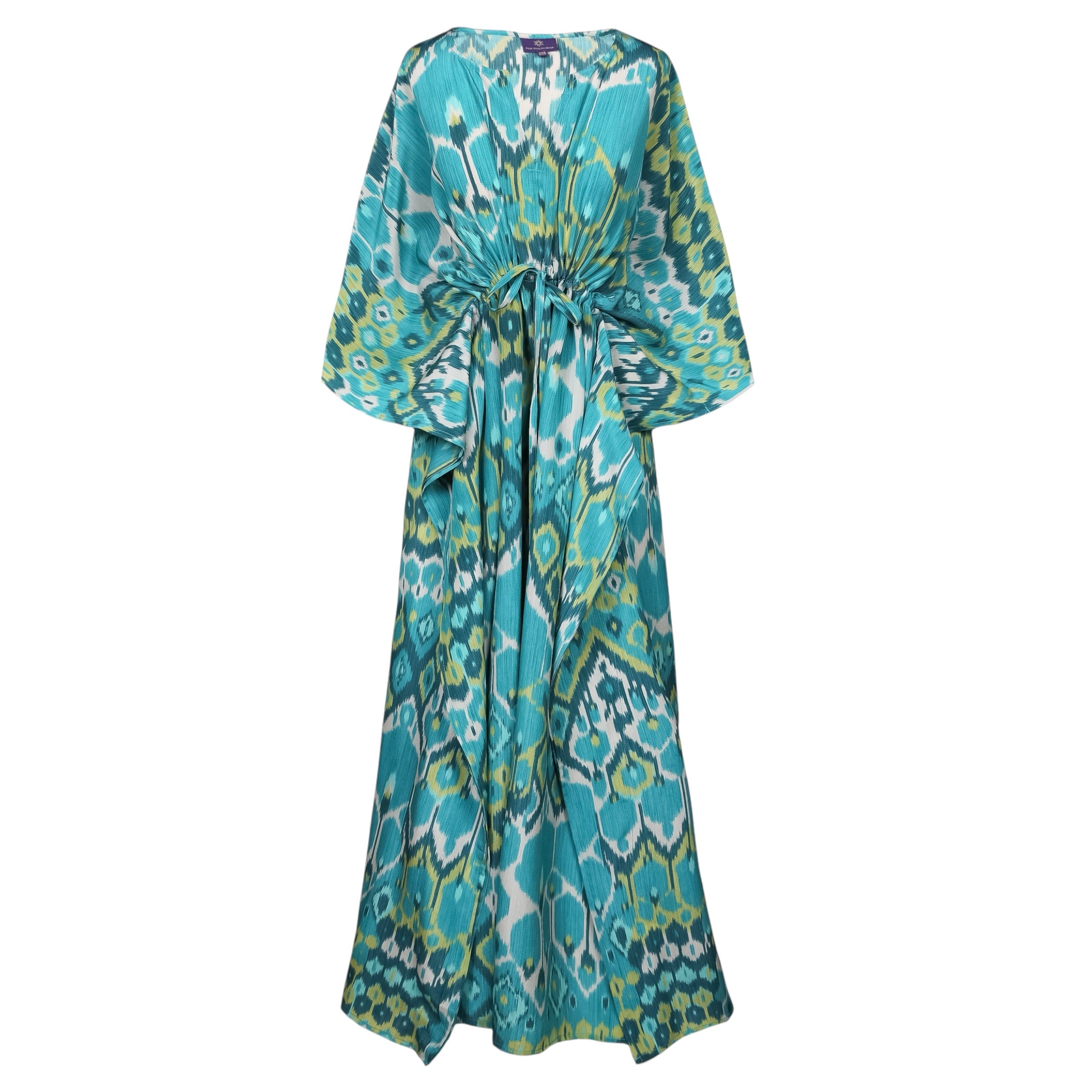 Acqua Vita Italian Silk Maxi Kaftan Dress
