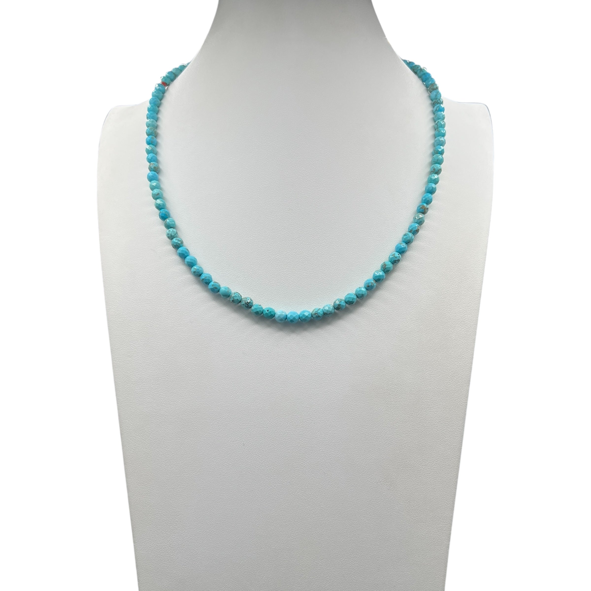 Rare Diamond Cut Sleeping Beauty Turquoise Necklace Santo Domingo