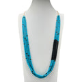 Turquoise and Black Jet Santo Domingo Necklace