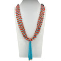 Kingman Turquoise, Heishi, and Orange Ceramic Bead Jacla Santo Domingo