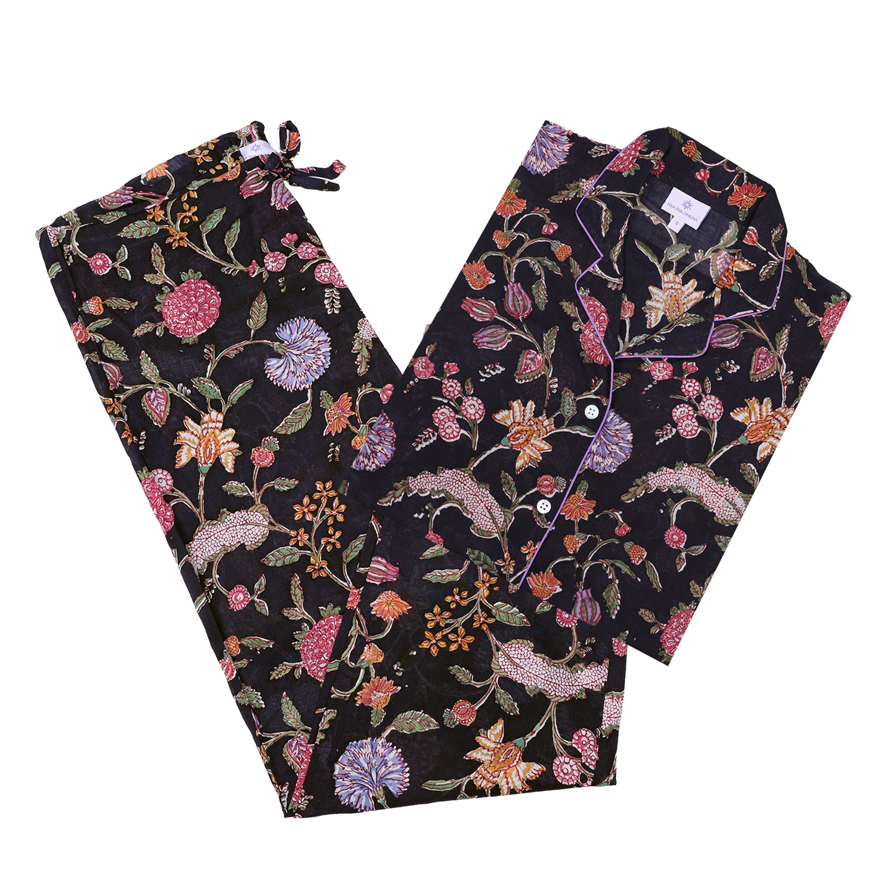Black Beauty Floral Pajama Long Sleeve